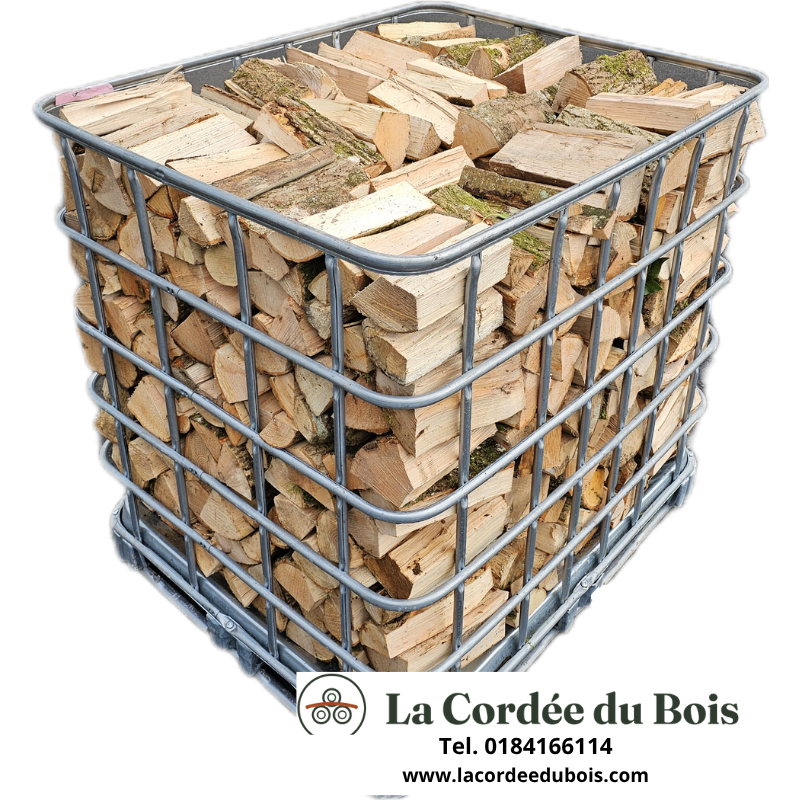 Caisse bois dur 25 cm · Bois rangé 1,20 m³