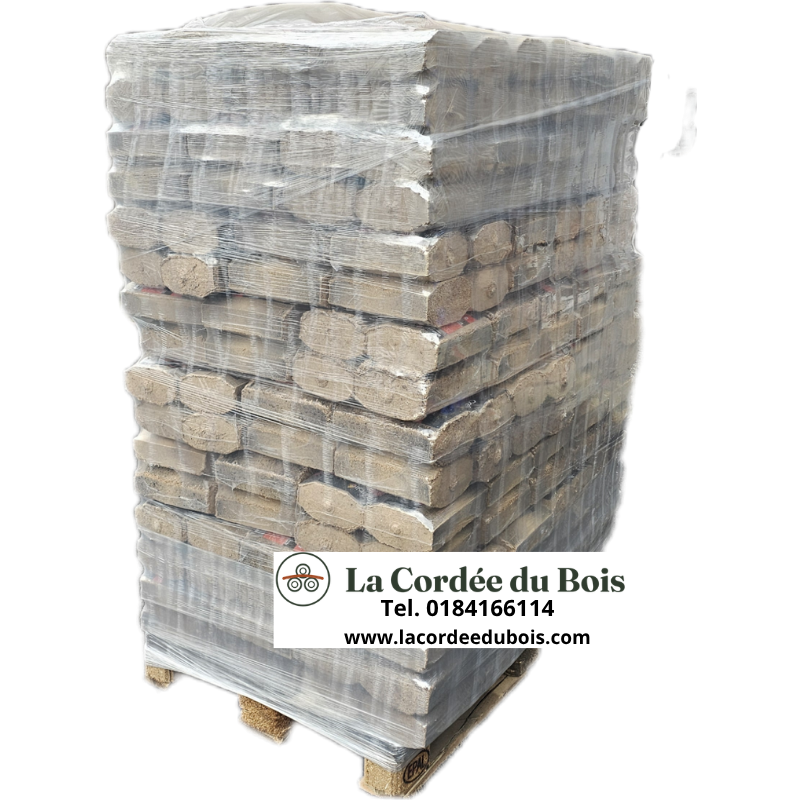 Tecsabuch · Bûches densifiées · Palette de 100 packs · 1 000 kg